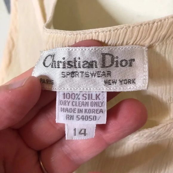 Christian Dior 100% Silk Shell or Tank Medium - Picture 6 of 6